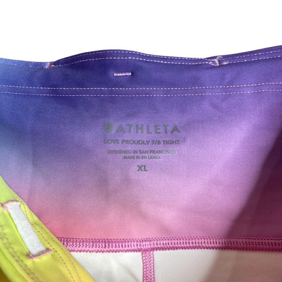 Athleta Love Proudly 7/8 Tight Rainbow Legging XL - Picture 3 of 6